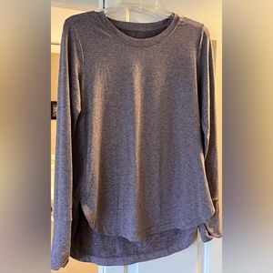 Athleta Long Sleeve Crewneck Top in Heather Gray